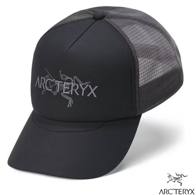 【ARCTERYX 始祖鳥】Bird Word Trucker 棒球網帽.弧形卡車帽/X000009488 黑/烏雲灰